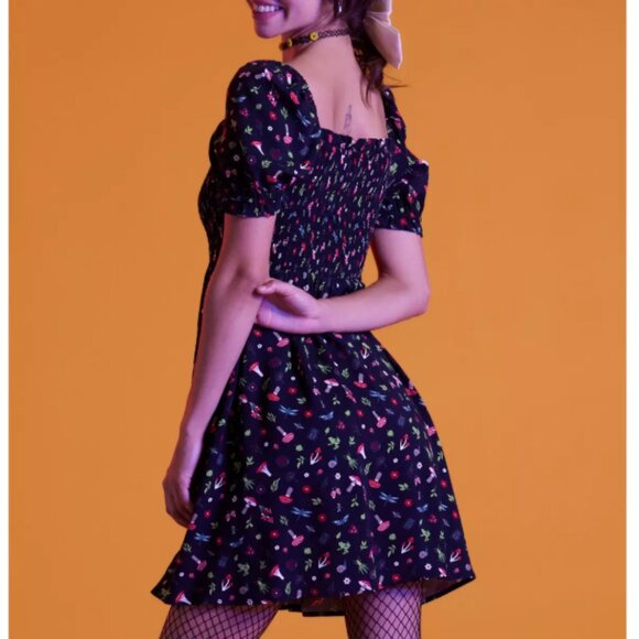 Hot Topic Black Floral Mini Dress - Picture 2 of 2